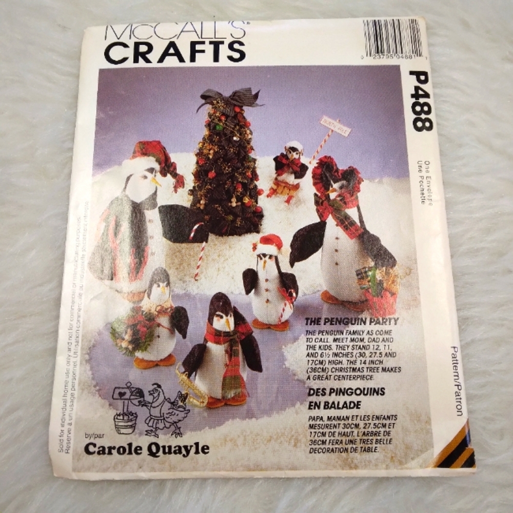MCCALL'S P488 Crafts Penguin Party Pattern